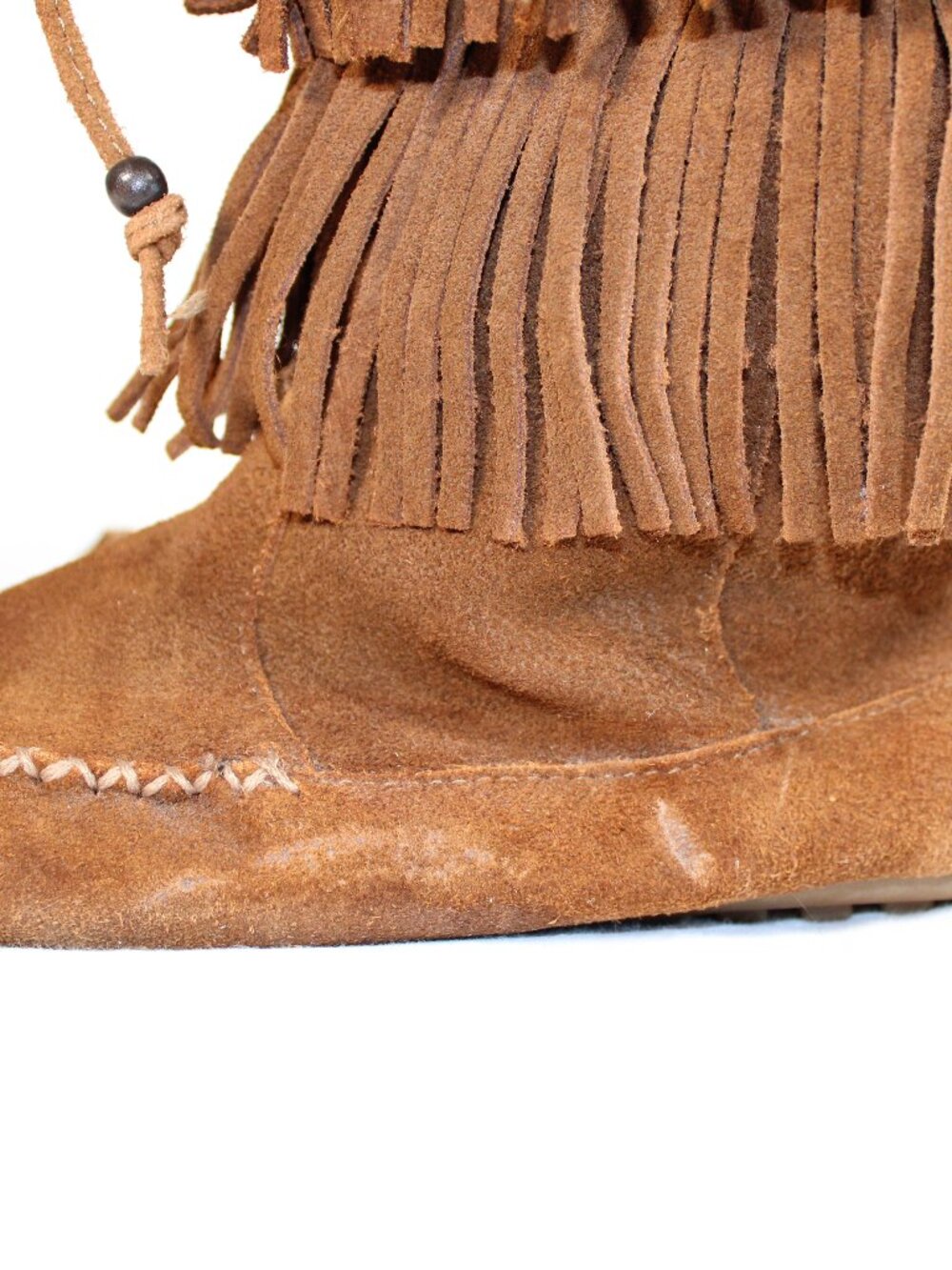Minnetonka moccasin fringe suede boots y2k 2010s women size 10 - Picture 6 of 7